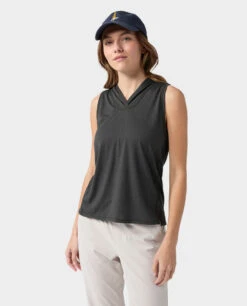 STIO Women's Divide Sleeveless Hoodie -STIO CLOTHING 100705 001 1jpg