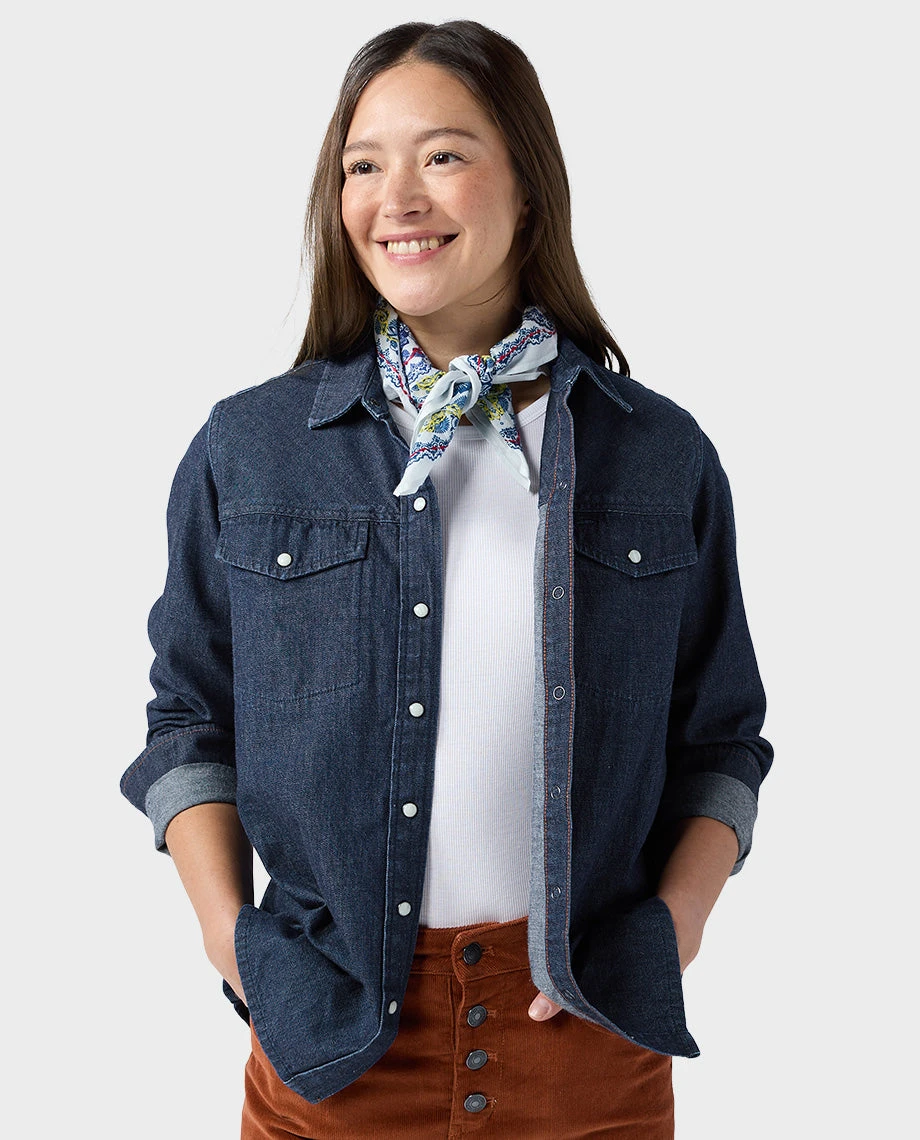 STIO Women's Slipstone Japanese Denim Shirt 14 STIO Women's Slipstone Japanese Denim Shirt - Image 12