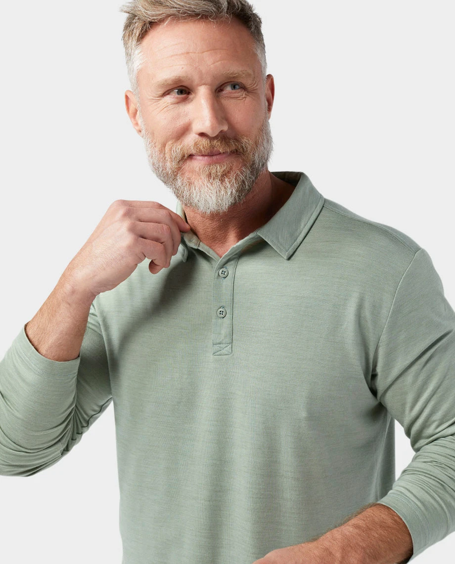 STIO Men's Alpin Lightweight Merino Polo LS 5 STIO Men's Alpin Lightweight Merino Polo LS - Image 3