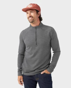 STIO Men's Basis PeakWool Midweight Half Zip -STIO CLOTHING 200690 021 2 ALT c218a018 4acb 41b6 a2dc 61b4809e6e97